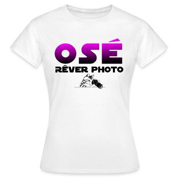 Photographe osé rêver photo - T-shirt Femme - blanc - Devant - AI Model Female 172 dark (172cm)