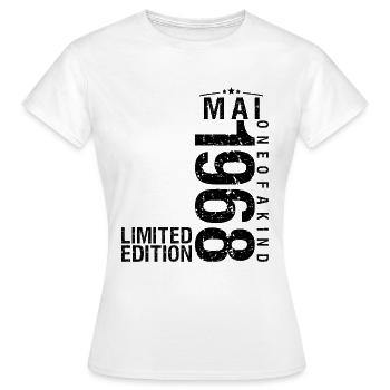 Anniversaire Mai 1968 Mai né en Mai - T-shirt Femme - blanc - Devant - AI Model Female 172 dark (172cm)