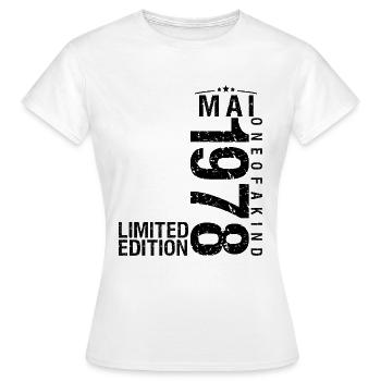 Anniversaire Mai 1978 Mai né en Mai - T-shirt Femme - blanc - Devant - AI Model Female 172 dark (172cm)