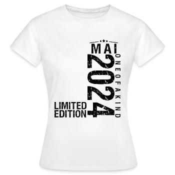 Anniversaire Mai 2024 Mai né en Mai - T-shirt Femme - blanc - Devant - AI Model Female 172 dark (172cm)