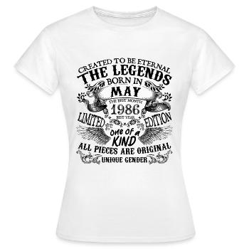 Geburtstag 1986 Mai 1986 geboren im Mai 1986 - Frauen T-Shirt - Weiß - Vorne - AI Model Female 172 dark (172cm)