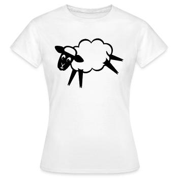 Schaf -Schäfchen 2 sw - Frauen T-Shirt - Weiß - Vorne - AI Model Female 172 dark (172cm)