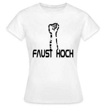 Fist up contre les nazis - T-shirt Femme - blanc - Devant - AI Model Female 172 dark (172cm)