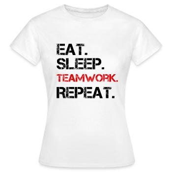Teamwork Team Work Group Slogan Motive - Women's T-Shirt - white - Front - AI Model Female 172 dark (172cm)
