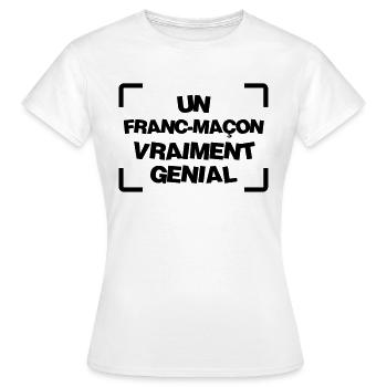 Franc-Maçonnerie / Franc Maçonnerie / Franc Maçon - T-shirt Femme - blanc - Devant - AI Model Female 172 dark (172cm)