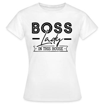 Boss Lady - T-shirt Femme - blanc - Devant - AI Model Female 172 dark (172cm)