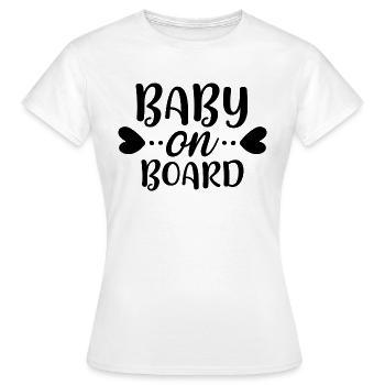 Bébé à bord 01 - T-shirt Femme - blanc - Devant - AI Model Female 172 dark (172cm)