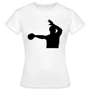 Handballspieler Sprungwurf Design Shirt - Frauen T-Shirt - Weiß - Vorne - AI Model Female 172 dark (172cm)