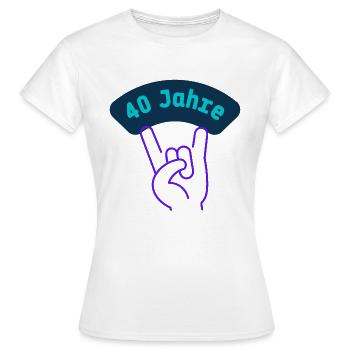 40 Jahre mit Rockmusik - Frauen T-Shirt - Weiß - Vorne - AI Model Female 172 dark (172cm)