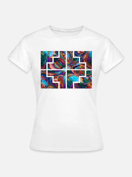 Geometrische Farbe - Frauen T-Shirt - Weiß