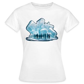 MENSCHEN, DIE IN RIESIGEN EISBROCKEN ERSTARRT SIND - Frauen T-Shirt - Weiß - Vorne - AI Model Female 172 dark (172cm)