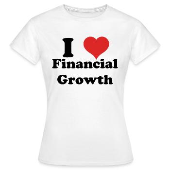 J’aime la croissance financière - T-shirt Femme - blanc - Devant - AI Model Female 172 dark (172cm)