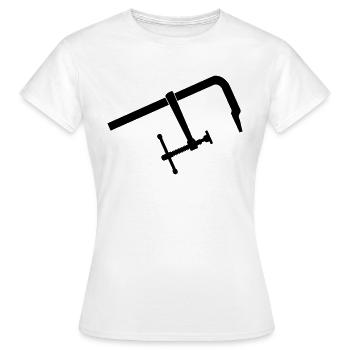 Pince pour serrage M1 - T-shirt Femme - blanc - Devant - AI Model Female 172 dark (172cm)