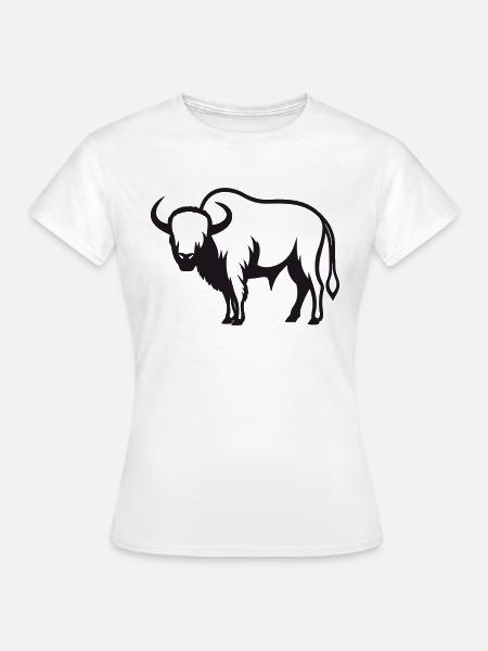 Büffel - Frauen T-Shirt - Weiß