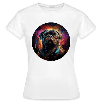 Mops farbenfroh - Frauen T-Shirt - Weiß - Vorne - AI Model Female 172 dark (172cm)