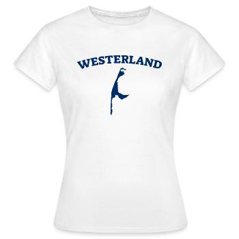 Westerland - Sylt - Mer du Nord - Ancre - Mouette - Île - T-shirt Femme - blanc - Devant - AI Model Female 172 dark (172cm)