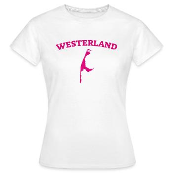 Westerland - Sylt - Mer du Nord - Ancre - Mouette - Île - T-shirt Femme - blanc - Devant - AI Model Female 172 dark (172cm)