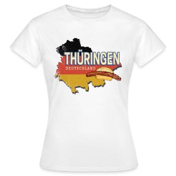 Thüringen Deutschland Retro Bundesland Souvenir - Frauen T-Shirt - Weiß - Vorne - AI Model Female 172 dark (172cm)