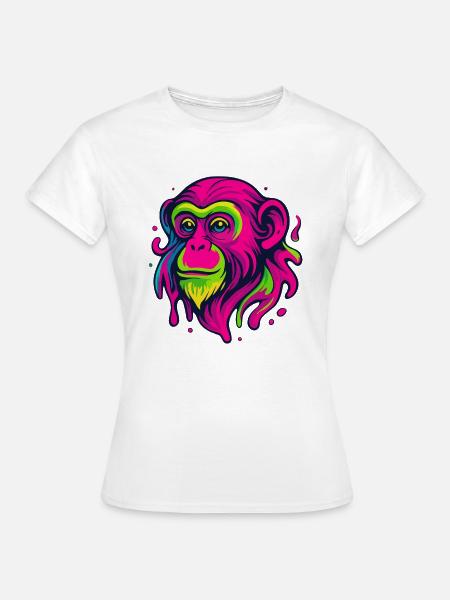 Neon Affe - Frauen T-Shirt - Weiß
