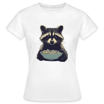 Billet raton laveur - T-shirt Femme - blanc - Devant - AI Model Female 172 dark (172cm)