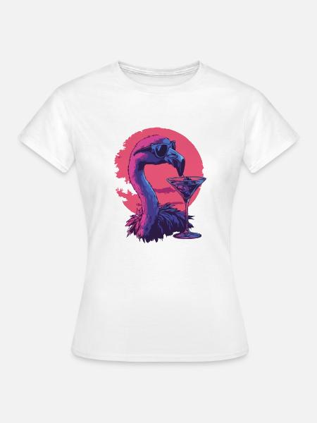Sundowner Flamingo - Frauen T-Shirt - Weiß