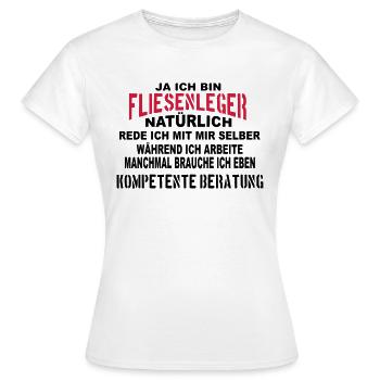 Fliesenleger Beratung - Frauen T-Shirt - Weiß - Vorne - AI Model Female 172 dark (172cm)