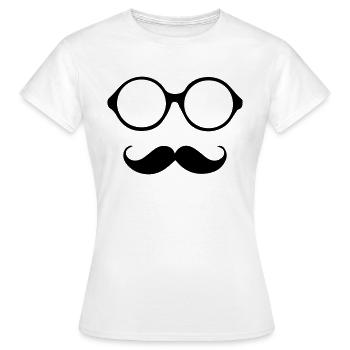 Schnurrbart - Frauen T-Shirt - Weiß - Vorne - AI Model Female 172 dark (172cm)