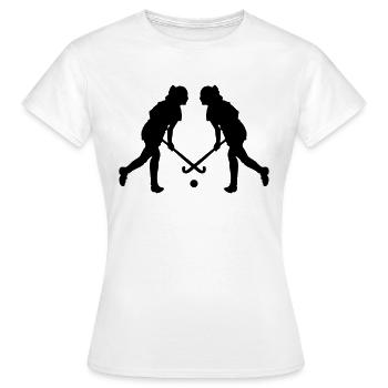 feldhockey spielerin - Frauen T-Shirt - Weiß - Vorne - AI Model Female 172 dark (172cm)