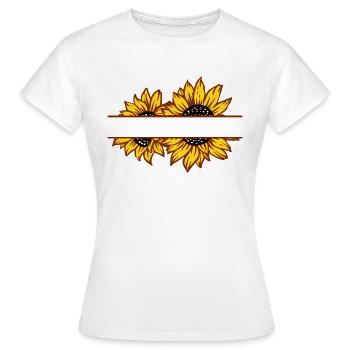 Double sunflower split color - Women's T-Shirt - white - Front - AI Model Female 172 dark (172cm)