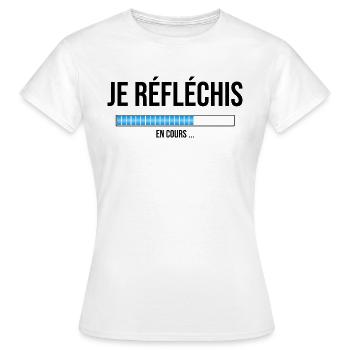 Réflexion - T-shirt Femme - blanc - Devant - AI Model Female 172 dark (172cm)