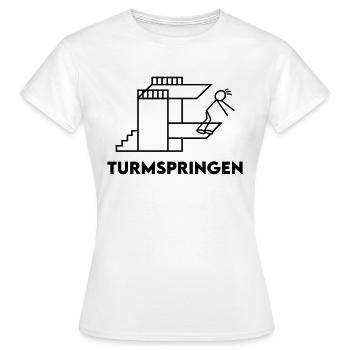 Turmspringer Sprung Sprungbrett Turmspringen - Frauen T-Shirt - Weiß - Vorne - AI Model Female 172 dark (172cm)