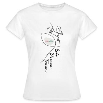 Creeida - Lebe Deinen Traum - Frauen T-Shirt - Weiß - Vorne - AI Model Female 172 dark (172cm)