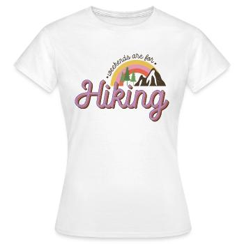 les week-ends sont pour la randonnée - T-shirt Femme - blanc - Devant - AI Model Female 172 dark (172cm)