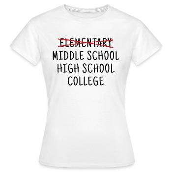 Collège élémentaire collège - T-shirt Femme - blanc - Devant - AI Model Female 172 dark (172cm)