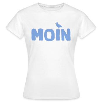 Moin die Möwe - Gezeiten Watt Edition - Frauen T-Shirt - Weiß - Vorne - AI Model Female 172 dark (172cm)