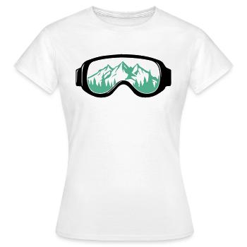 Skibrille - Frauen T-Shirt - Weiß - Vorne - AI Model Female 172 dark (172cm)
