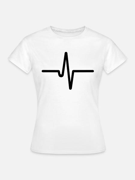Herzschlag, Puls - Frauen T-Shirt - Weiß