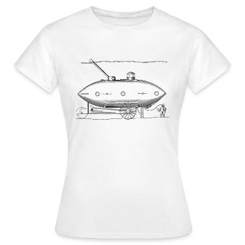Uboot vintage avec plongeur Old School Retro Design - T-shirt Femme - blanc - Devant - AI Model Female 172 dark (172cm)