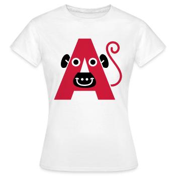 letter A - Women's T-Shirt - white - Front - AI Model Female 172 dark (172cm)