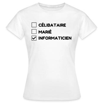 Computer / Informatiker / Aussenseiter / Ingenieur - Frauen T-Shirt - Weiß - Vorne - AI Model Female 172 dark (172cm)