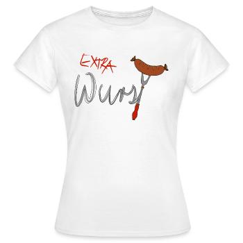 Extra Wurst - Frauen T-Shirt - Weiß - Vorne - AI Model Female 172 dark (172cm)