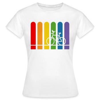 Vélo arc-en-ciel arrondi - T-shirt Femme - blanc - Devant - AI Model Female 172 dark (172cm)