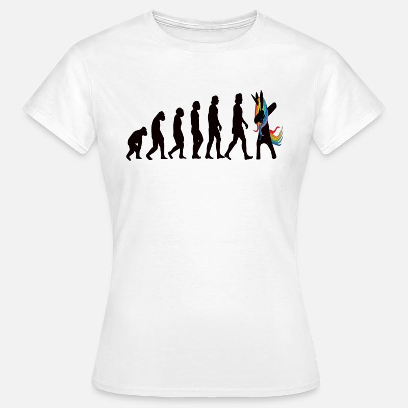 Einhorn Evolution - Unicorn Evolution - Frauen T-Shirt - Weiß
