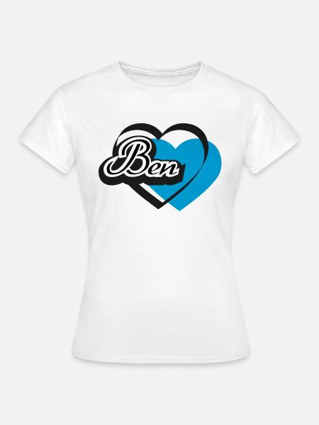 Name Ben Herz - Frauen T-Shirt - Weiß