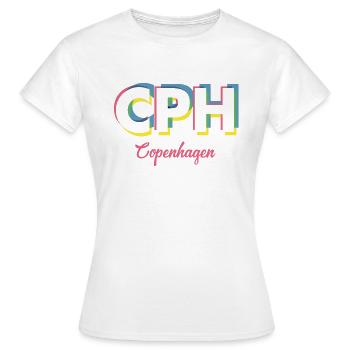 Copenhague - CPH - Copenhague - Dänemark - Danemark - T-shirt Femme - blanc - Devant - AI Model Female 172 dark (172cm)