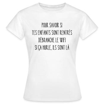 débranche le wifi - T-shirt Femme - blanc - Devant - AI Model Female 172 dark (172cm)