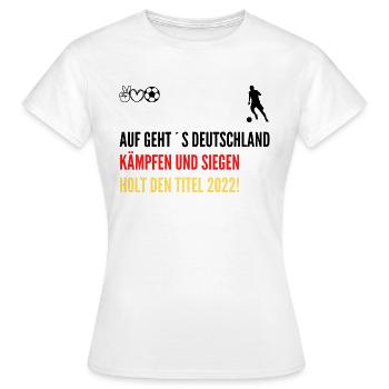 Deutschland Weltmeisterschaft 2022 - Frauen T-Shirt - Weiß - Vorne - AI Model Female 172 dark (172cm)