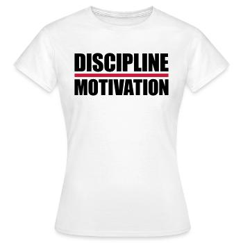 Citation de discipline sur la motivation - T-shirt Femme - blanc - Devant - AI Model Female 172 dark (172cm)