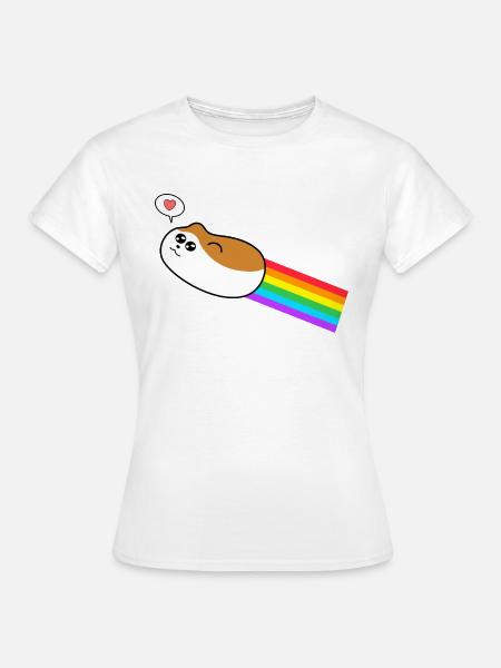 Hamster mit Regenbogen - Frauen T-Shirt - Weiß