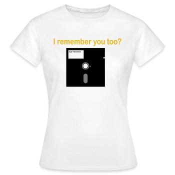 5 disquettes 25 pouces - T-shirt Femme - blanc - Devant - AI Model Female 172 dark (172cm)